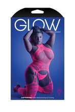 Load image into Gallery viewer, Glow Captivating Bodystocking Set Neon Pink Q/s(out Apr)
