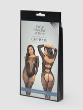 Load image into Gallery viewer, Fifty Shades Captivate Black Lace Spanking Bodystocking O/s
