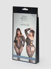 Load image into Gallery viewer, Fifty Shades Captivate Plus Size Black Lace Spanking Bodystocking O/s Queen
