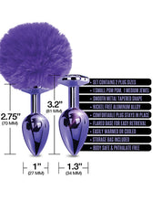 Load image into Gallery viewer, Nixie Metal Butt Plug Set Pom Pom &amp; Jewel Purple Metallic
