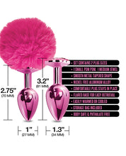 Load image into Gallery viewer, Nixie Metal Butt Plug Set Pom Pom &amp; Jewel Pink Metallic
