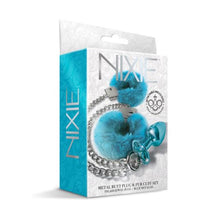 Load image into Gallery viewer, Nixie Metal Plug &amp; Furry Cuff Set Blue Metallic
