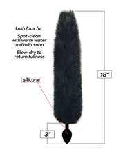 Load image into Gallery viewer, Foxy Tail Silicone Butt Plug Black
