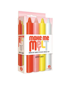 The 9's Make Me Melt Sensual Warm-drip Candles 4pk Pastel