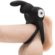 Load image into Gallery viewer, Happy Rabbit Stimulating Usb Rechargeable Cock Ring Black
