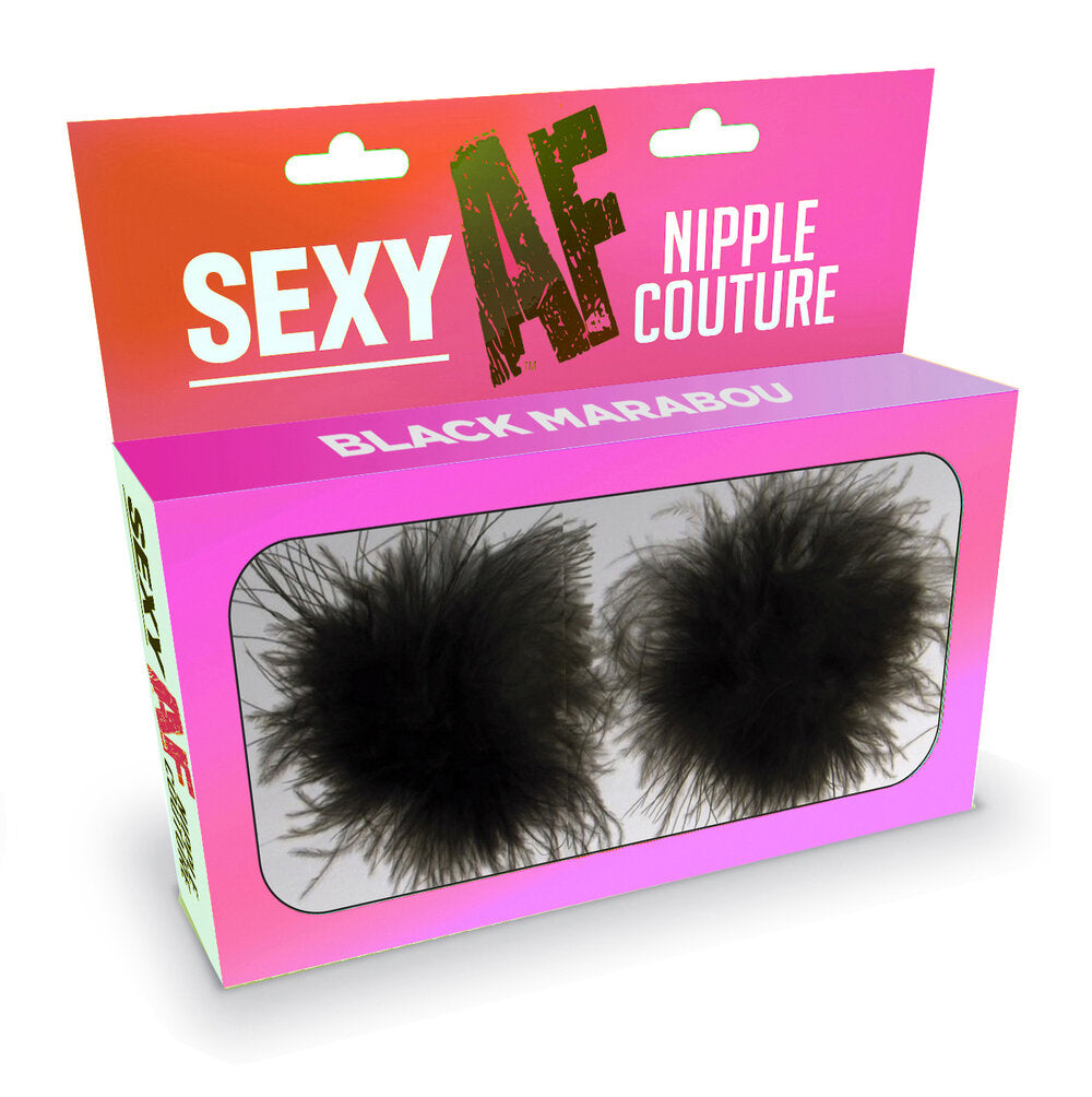 Sexy Af Black Marabou Nipple Covers