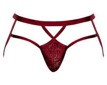 Load image into Gallery viewer, Lucifer Strappy Jock Burgundy S/m
