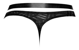 Rude Awakening Strap Thong Black L/xl