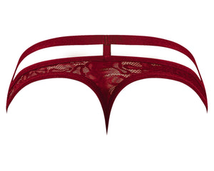 Lucifer Cutout Thong Burgundy S/m