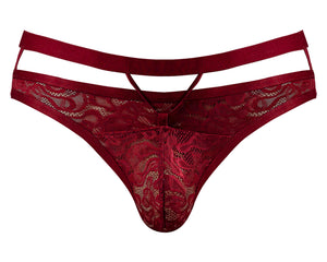 Lucifer Cutout Thong Burgundy S/m