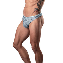 Load image into Gallery viewer, Marble Mesh Mini Thong Light Blue S/m
