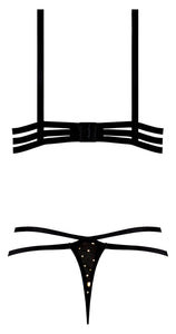 Glitz & Glam Bra & Thong Set Black L/xl