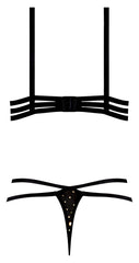 Glitz & Glam Bra & Thong Set Black L/xl