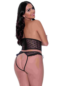 Love Star Bustier & Panty Set Black 2xl