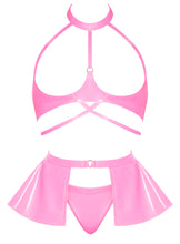 Load image into Gallery viewer, Club Candy Bra Skirt &amp; Thong Pink S/m
