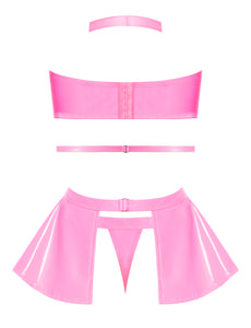 Club Candy Bra Skirt & Thong Pink S/m