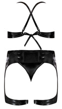 Load image into Gallery viewer, Liquid Onyx Halter Bra Waist Cincher &amp; Panty Set Black L/xl
