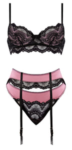 Sensual Desires Bra Cincher & Thong Mauve L/xl