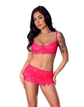 Load image into Gallery viewer, Get It Girl Bra Skirt &amp; Thong Set Pink L/xl
