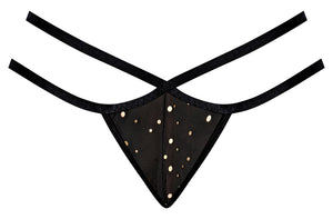 Glitz & Glam Split Crotch Thong Black 2xl