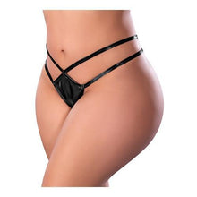 Load image into Gallery viewer, Liquid Onyx Crotchless Panty Black 2xl
