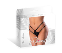 Load image into Gallery viewer, Liquid Onyx Crotchless Panty Black L/xl
