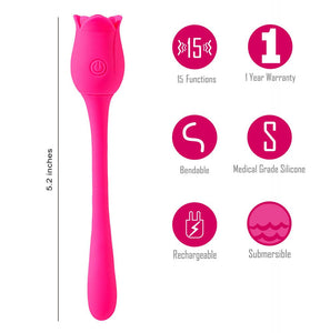 Meadow 15 Function Silicone Wrap Around Vibrator Silicone