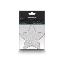 Load image into Gallery viewer, Pretty Pasties Glitter Stars Red/silver 2 Pair
