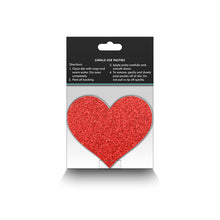 Load image into Gallery viewer, Pretty Pasties Glitter Hearts Red/silver 2 Pair
