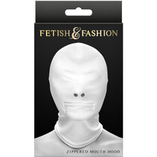 Load image into Gallery viewer, Fetish &amp; Fantasy Zippered Mouth Hood White
