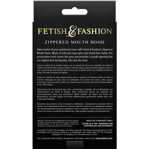 Fetish & Fantasy Zippered Mouth Hood White