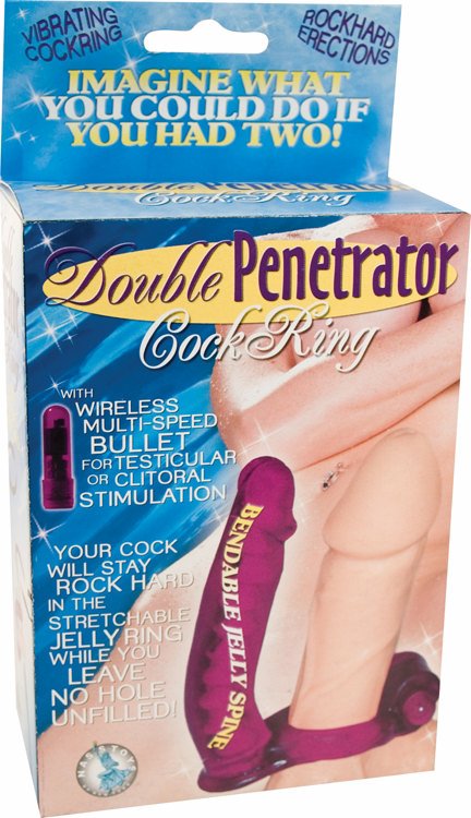 Double Penetrator Cockring Purple