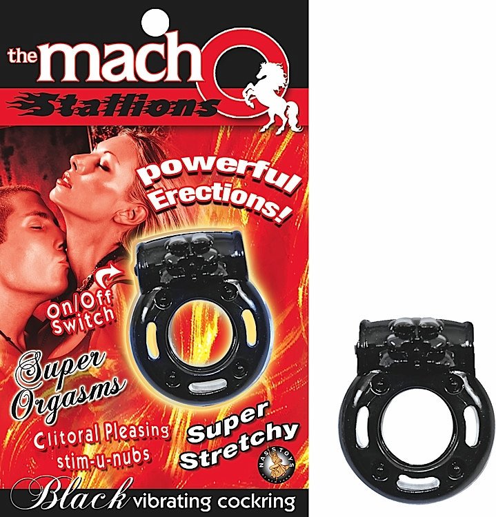 Macho Stallions Cockring Black Vib.