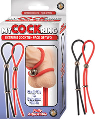 My Cockring Extreme Cocktie 2 Pack- Black & Red