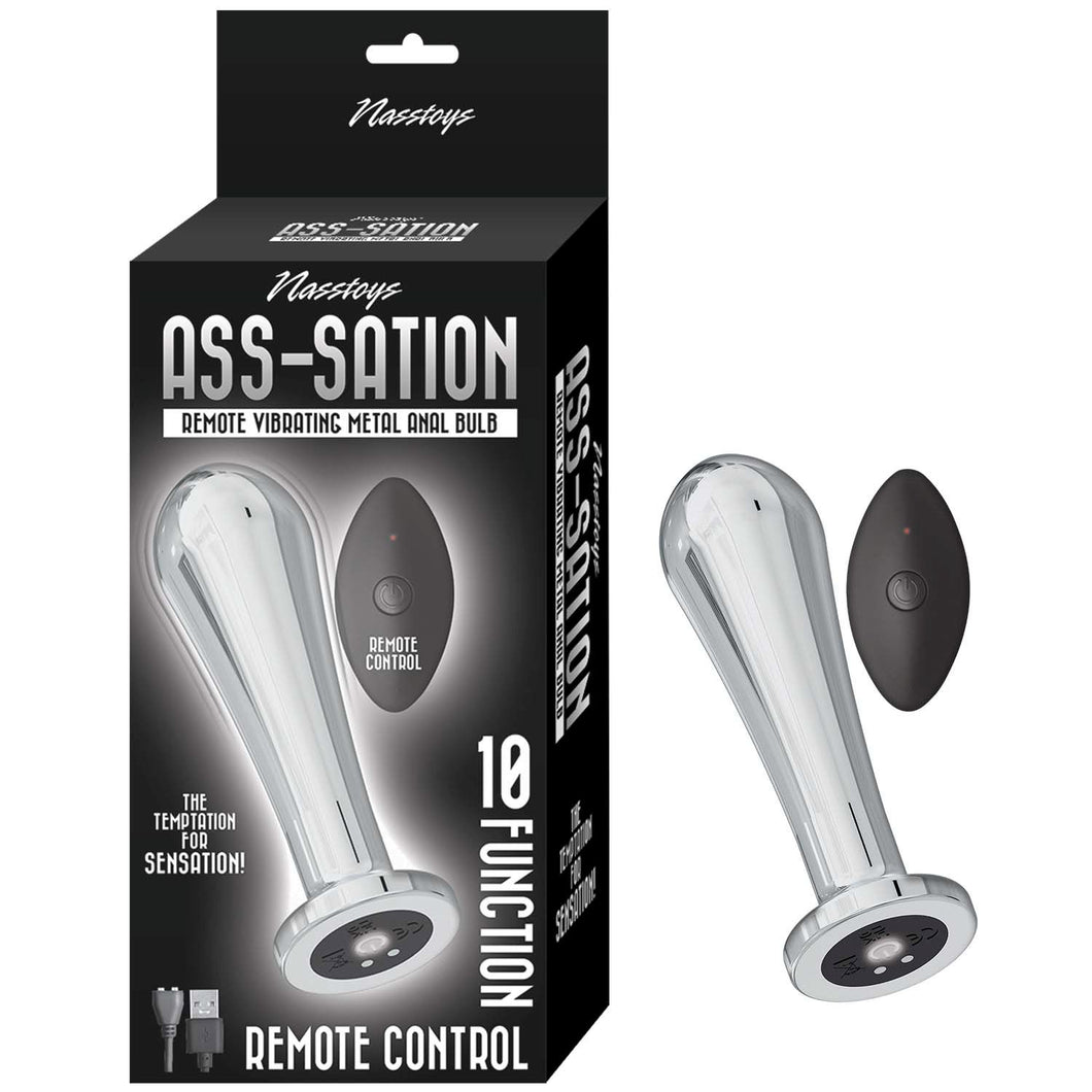 Ass-sation Remote Vibrating Metal Anal Bulb Silver