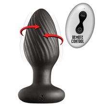 Load image into Gallery viewer, Ass-sation Remote Vibrating &amp; Rotating Anal Plug Black
