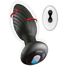 Load image into Gallery viewer, Ass-sation Remote Vibrating &amp; Rotating Anal Plug Black
