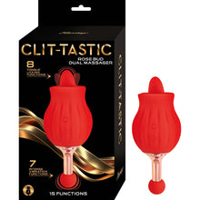 Load image into Gallery viewer, Clit-tastic Rose Bud Dual Massager Red
