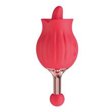 Load image into Gallery viewer, Clit-tastic Rose Bud Dual Massager Red
