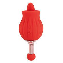 Load image into Gallery viewer, Clit-tastic Rose Bud Dual Massager Red
