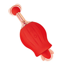 Load image into Gallery viewer, Clit-tastic Rose Bud Dual Massager Red
