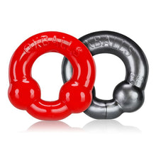 Load image into Gallery viewer, Ultra Balls Cockring 2 Pack Steel/red
