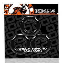 Load image into Gallery viewer, Willy Rings 3 Pk Cockrings Black
