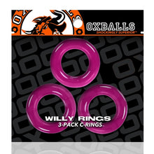 Load image into Gallery viewer, Willy Rings 3 Pk Cockrings Hot Pink
