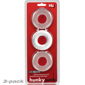 Hunkyjunk Huj C-ring 3pk White Ice & Clear