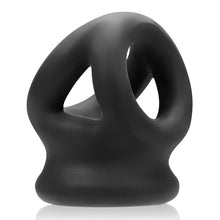 Load image into Gallery viewer, Tri Squeeze Cocksling Ball Stretcher Oxballs Silicone Tpr Blend Black Ice
