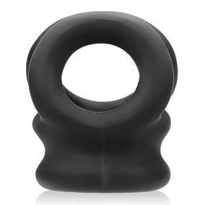 Tri Squeeze Cocksling Ball Stretcher Oxballs Silicone Tpr Blend Black Ice