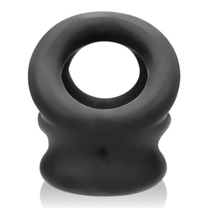 Tri Squeeze Cocksling Ball Stretcher Oxballs Silicone Tpr Blend Black Ice