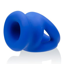 Load image into Gallery viewer, Tri Squeeze Cocksling Ball Stretcher Oxballs Silicone Tpr Blend Cobalt Ice
