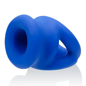 Tri Squeeze Cocksling Ball Stretcher Oxballs Silicone Tpr Blend Cobalt Ice